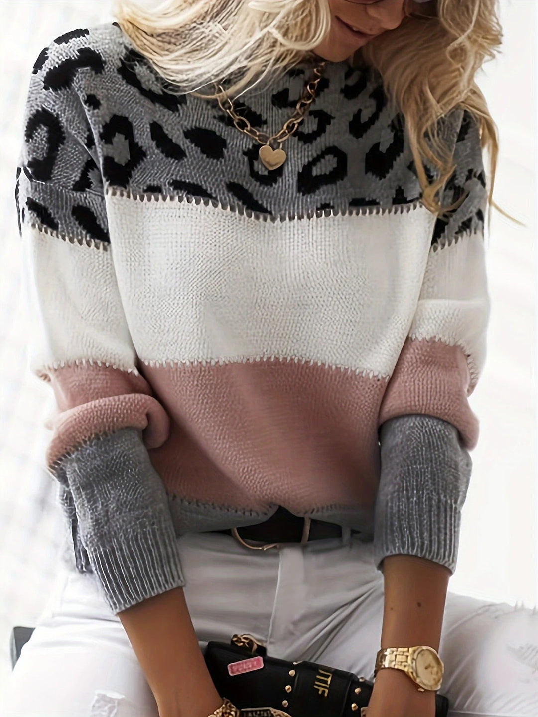 Leyla | Tröja Dam Leopardmönstrad Relaxed Fit