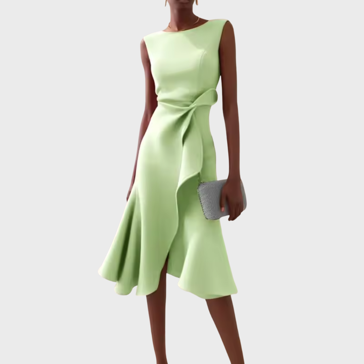 Sheila | Midiklänning Dam Asymmetrisk Draperad