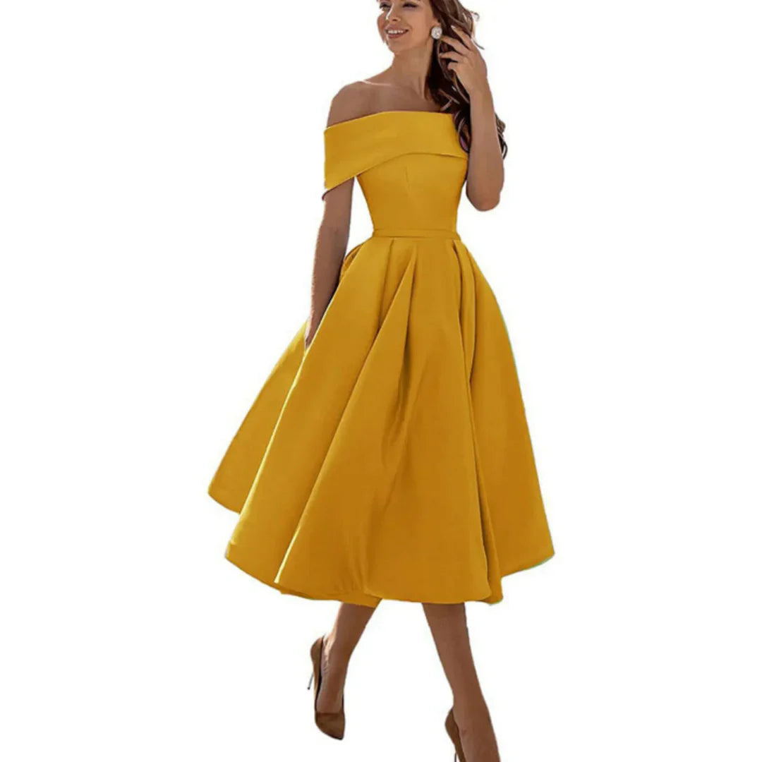 Inga | Midiklänning Off Shoulder Elegant