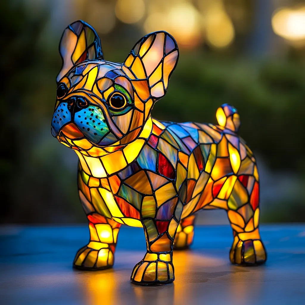 Dekorativ Hundlampa Med Varmvitt LED-Ljus Och Handgjord Design