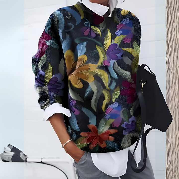 Dagfrid | Tröja Dam Prästkragemotiv Rund Hals Relaxed Fit