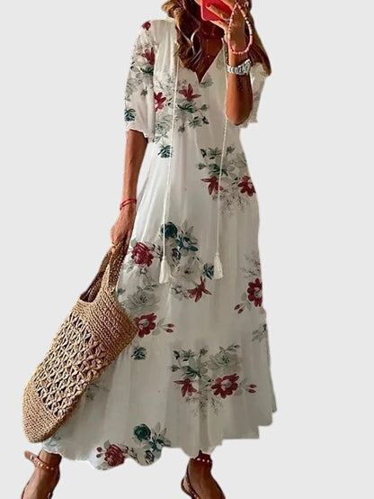 Maja | Sommarklänning Dam Boho V-Ringning