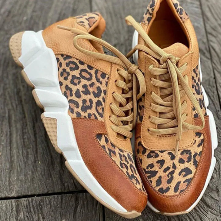 Ortopediska Sneakers Dam Leopard Vardag