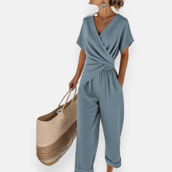 Maja | Jumpsuit Dam V-Ringning Vid Bensiluett