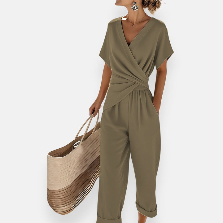 Maja | Jumpsuit Dam V-Ringning Vid Bensiluett