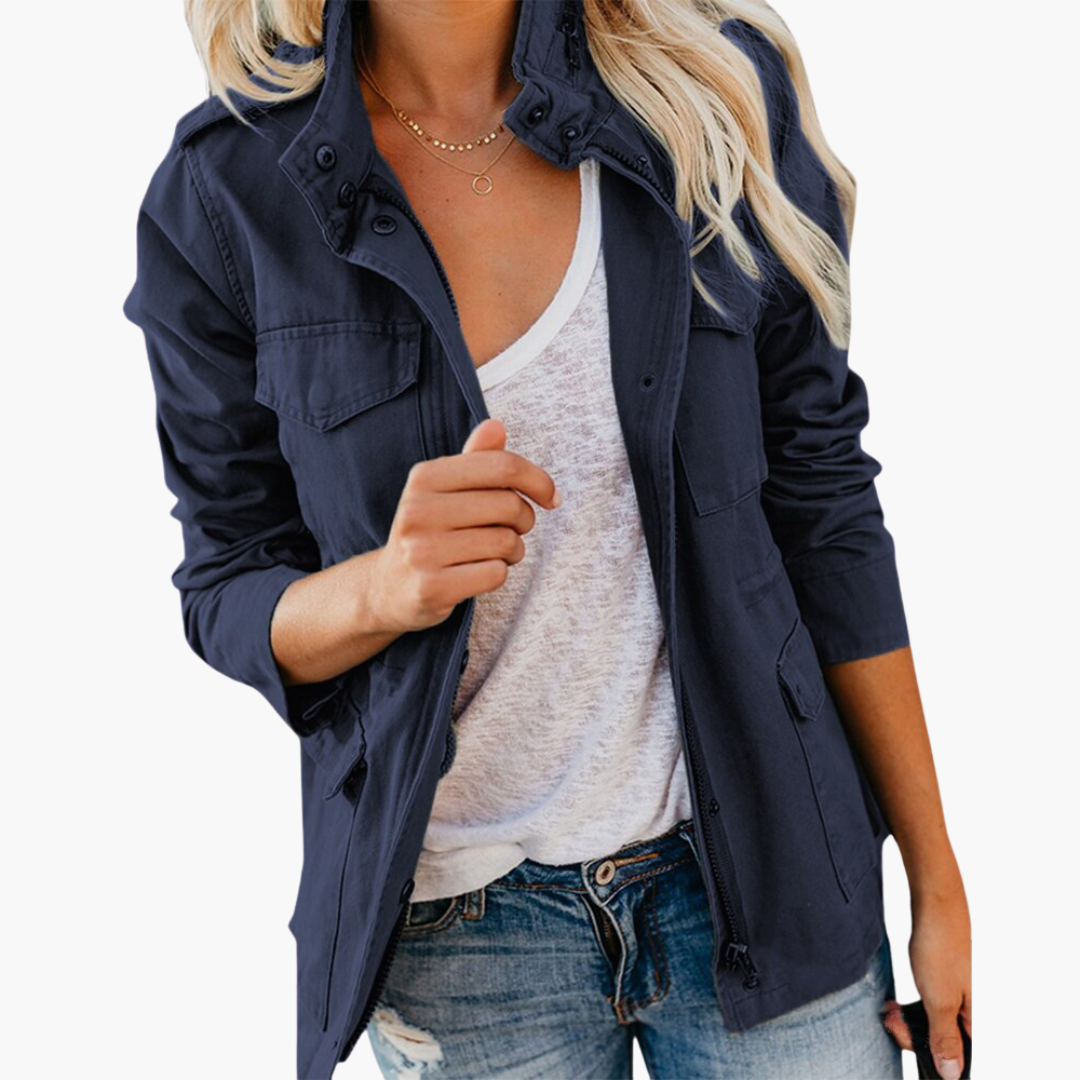 Märta | Jacka Dam Knäppning Texturerad