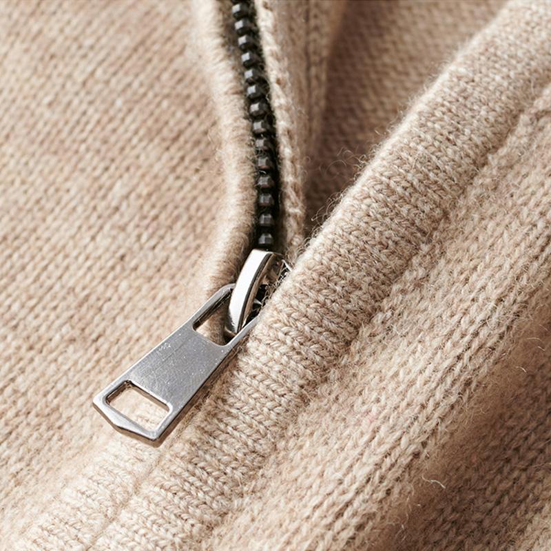 Bertil | Stickad Tröja Herr Half-Zip Ribbad Ull