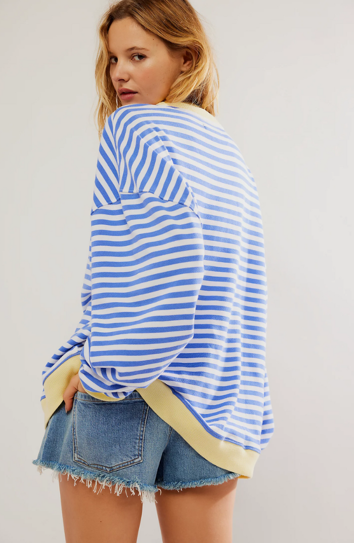 Signhild | Stickad Tröja Dam Randig Relaxed Fit