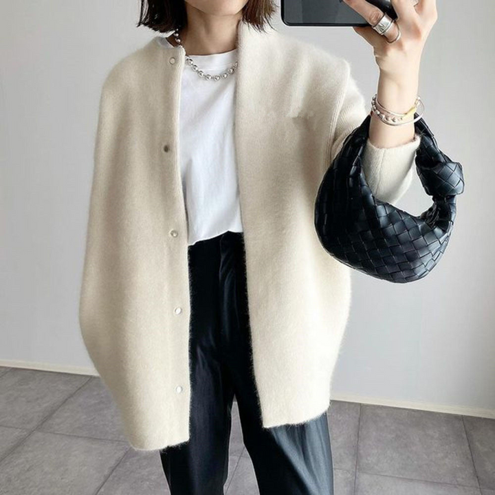 Sissela | Stickad Kofta Dam Ull Lätt Relaxed Fit