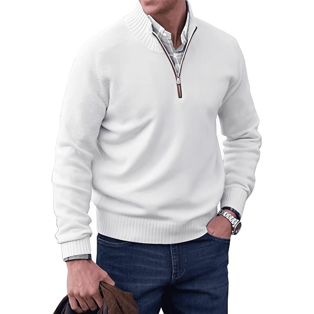 Filip | Stickad Tröja Herr Half Zip