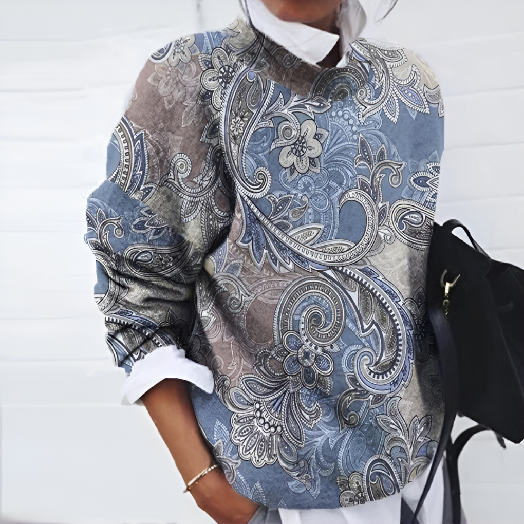 Dagfrid | Tröja Dam Prästkragemotiv Rund Hals Relaxed Fit