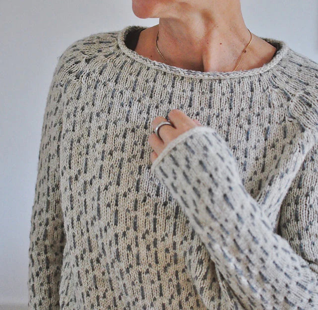 Lave | Stickad Tröja Dam Texturerad Rund Hals Relaxed Fit
