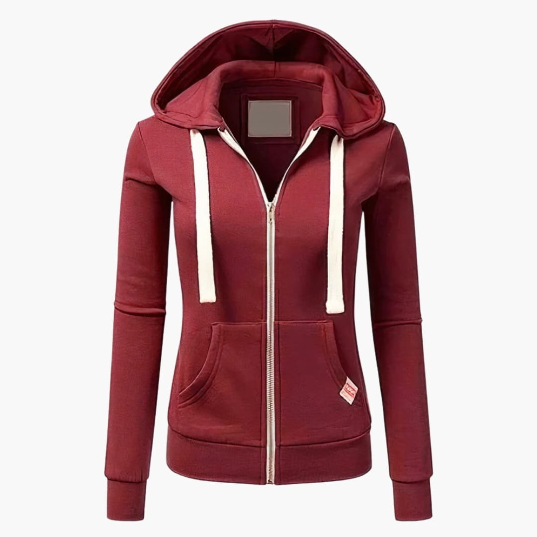 Maja | Hoodie Dam Dragkedja Lös Passform