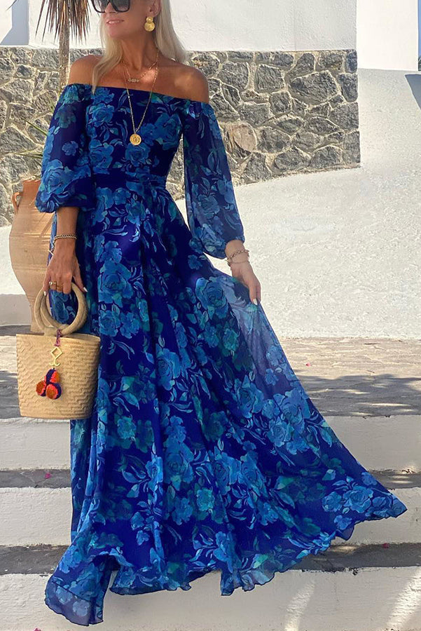 Dagny | Maxiklänning Off Shoulder Blommig