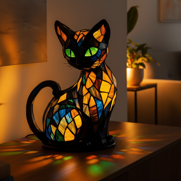 LED-Nattlampa Med Kattdesign Touchstyrning Och Mjukt Stämningsljus