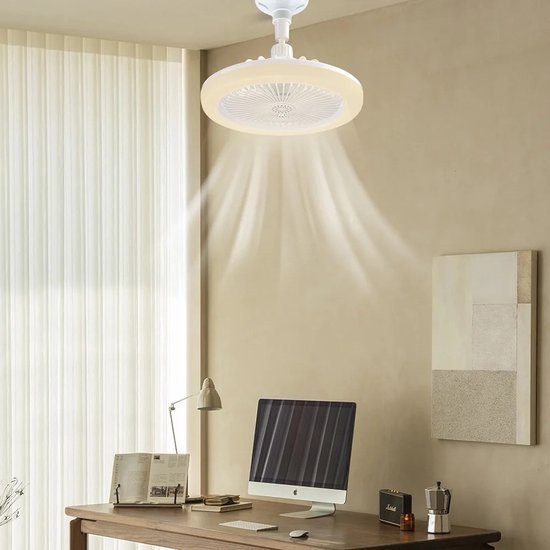 Takfläkt Med Integrerad Belysning Fjärrkontroll Och Lampsockel