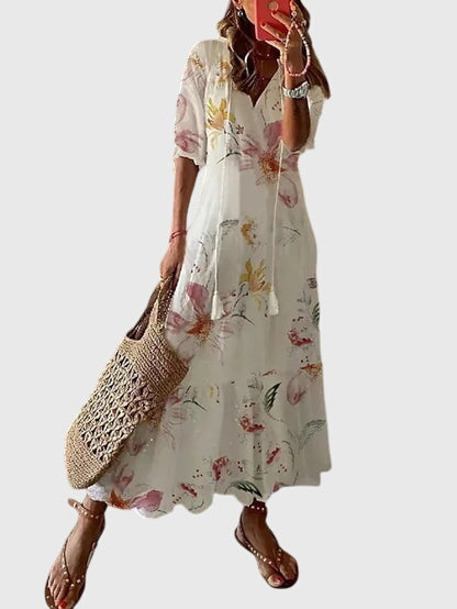 Maja | Sommarklänning Dam Boho V-Ringning