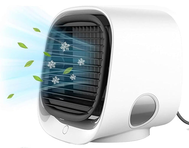 Portabel Luftkylare Med USB, Justerbart Luftflöde Och LED-Belysning