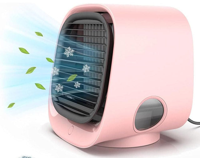 Portabel Luftkylare Med USB, Justerbart Luftflöde Och LED-Belysning