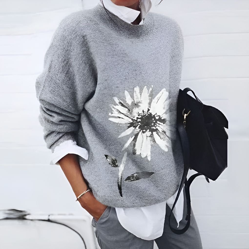Dagfrid | Tröja Dam Prästkragemotiv Rund Hals Relaxed Fit