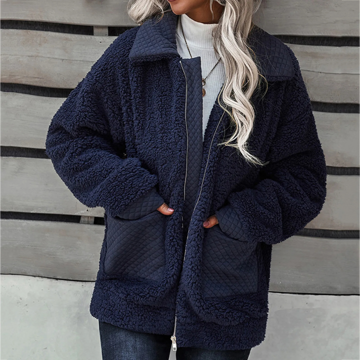 Eydis | Teddyjacka Dam Oversized Quiltade Detaljer Full-Zip