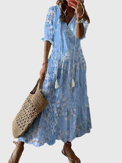 Maja | Sommarklänning Dam Boho V-Ringning