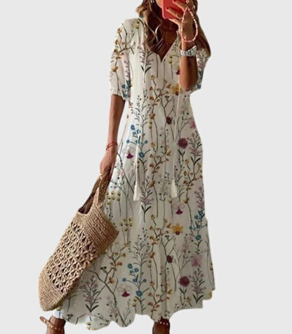 Maja | Sommarklänning Dam Boho V-Ringning