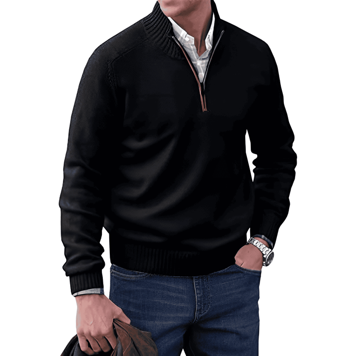 Filip | Stickad Tröja Herr Half Zip