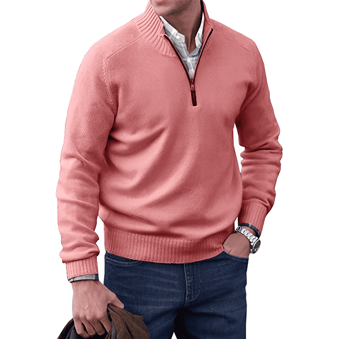 Filip | Stickad Tröja Herr Half Zip