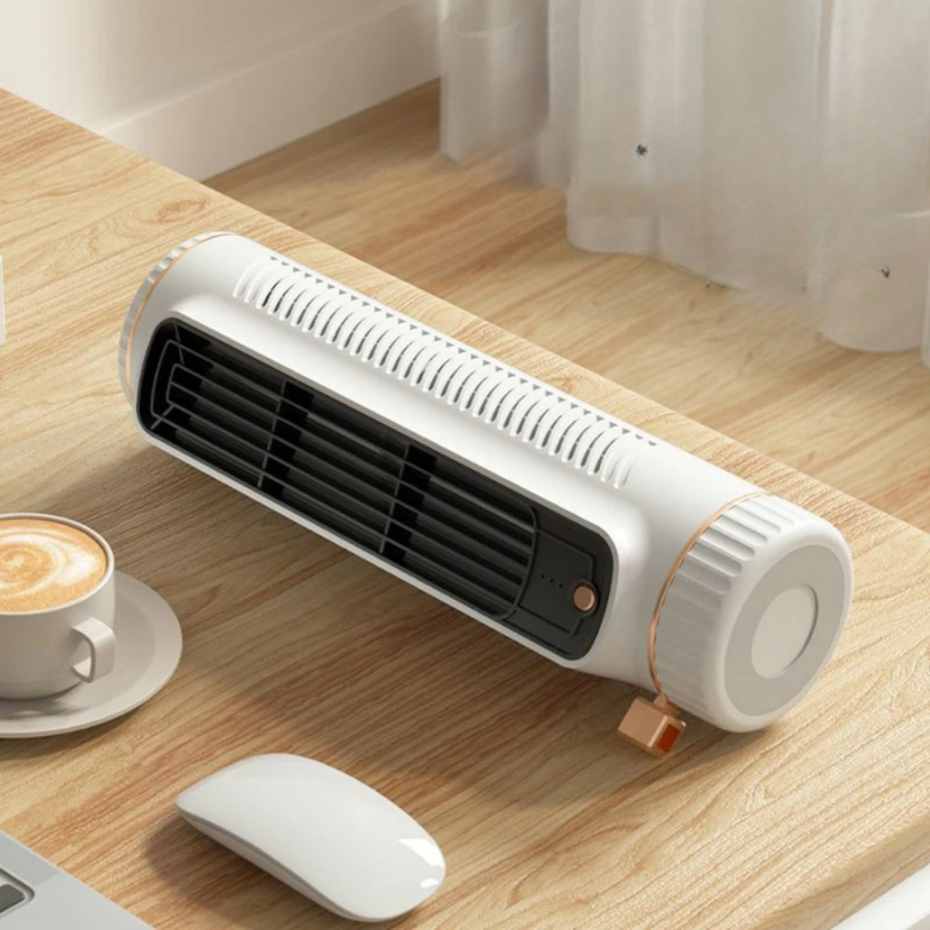 Bladlös Bordsfläkt Med Tyst Luftflöde Och Platsbesparande Torndesign