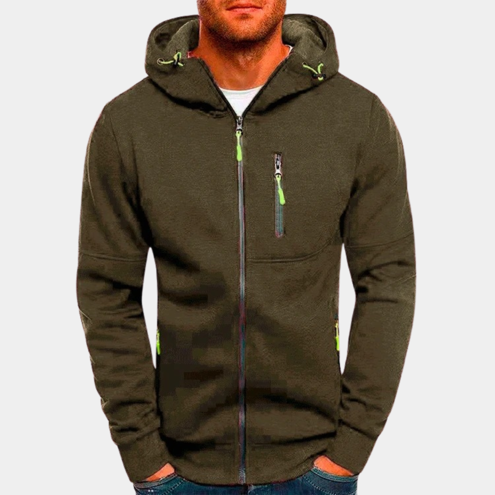 Nils | Hoodie Herr Med Dragkedja