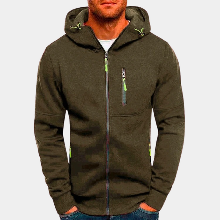 Nils | Hoodie Herr Med Dragkedja