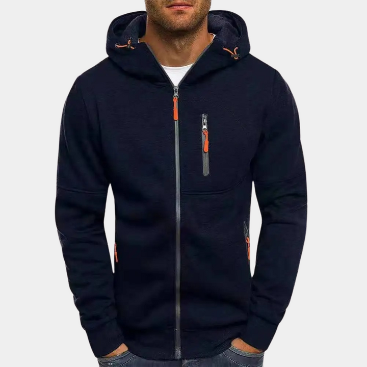 Nils | Hoodie Herr Med Dragkedja