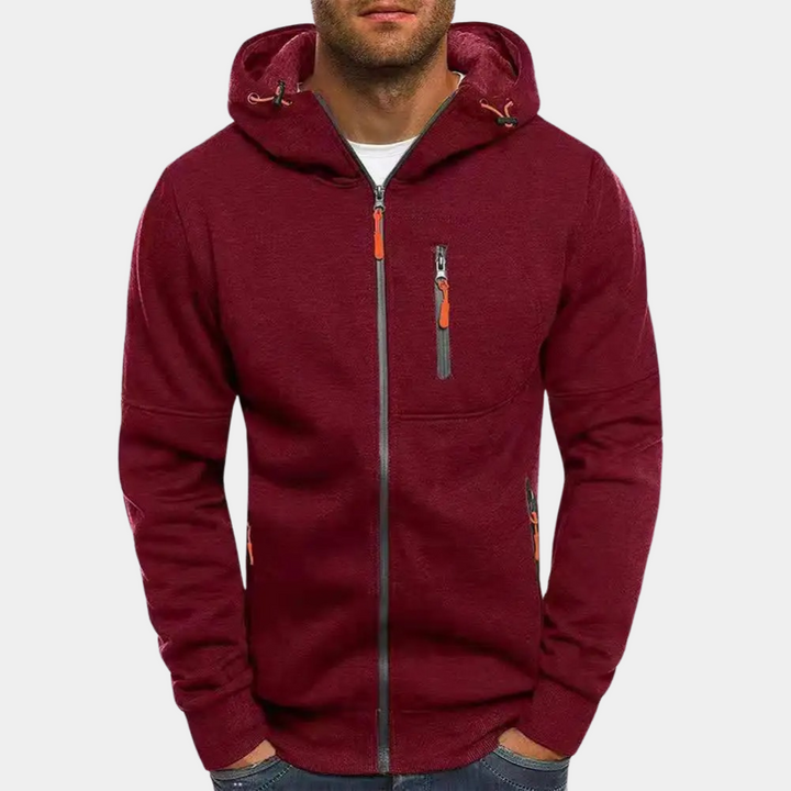 Nils | Hoodie Herr Med Dragkedja