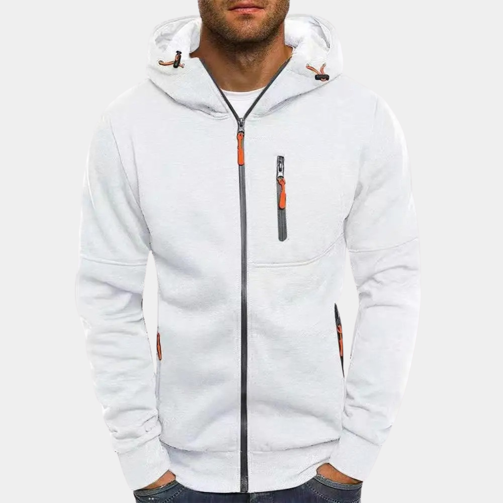 Nils | Hoodie Herr Med Dragkedja