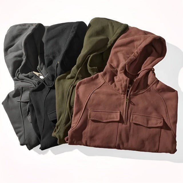 Vetle | Huvtröja Herr Fleecefodrad Quarter-Zip Relaxed Fit