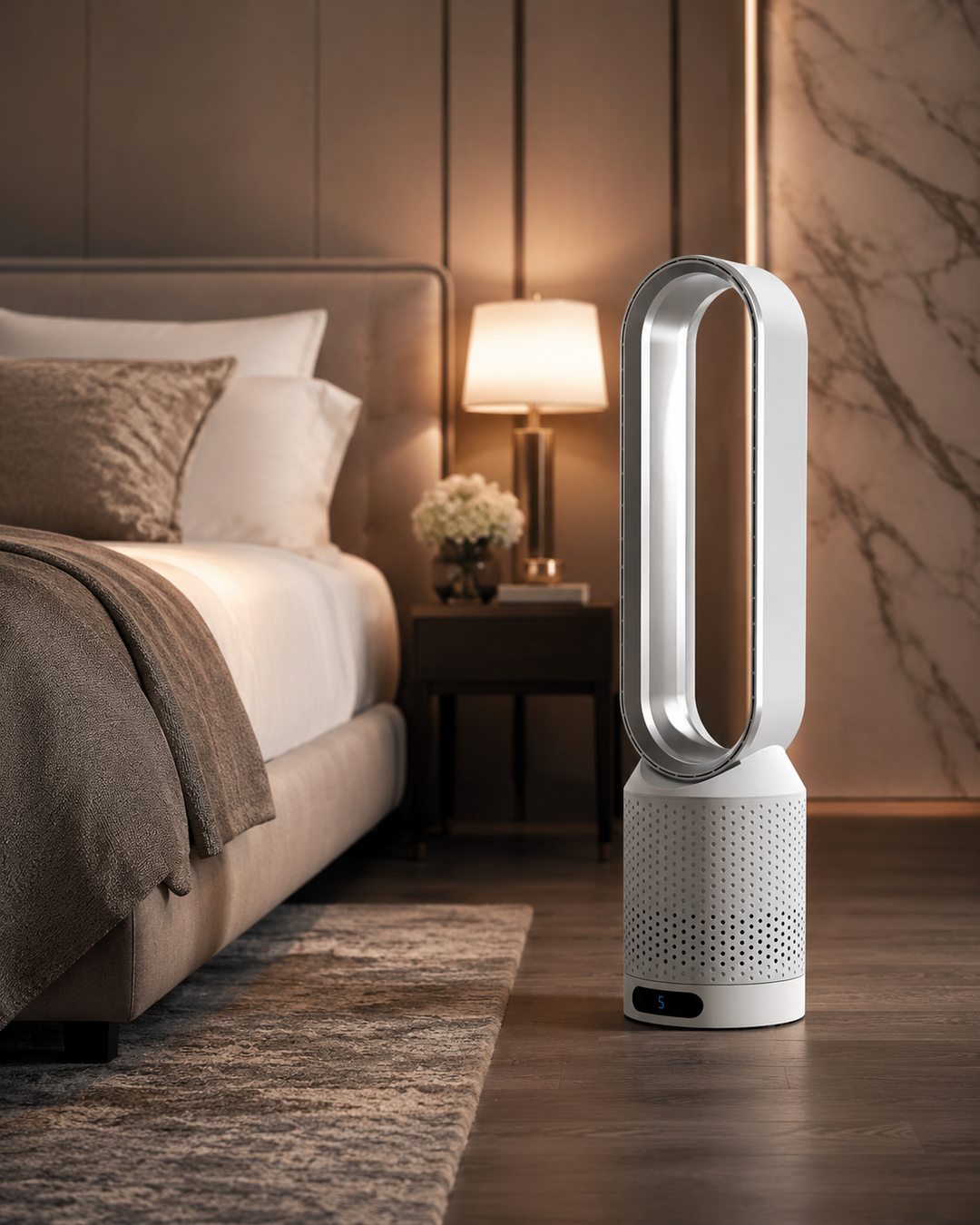 Bladlös Luftkylare Med Luftrening 8 Hastigheter Och 90° Oscillation