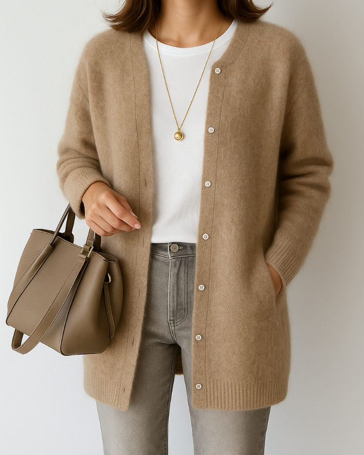 Nikanor | Kofta Dam Knäppning Ribbstickad Relaxed Fit