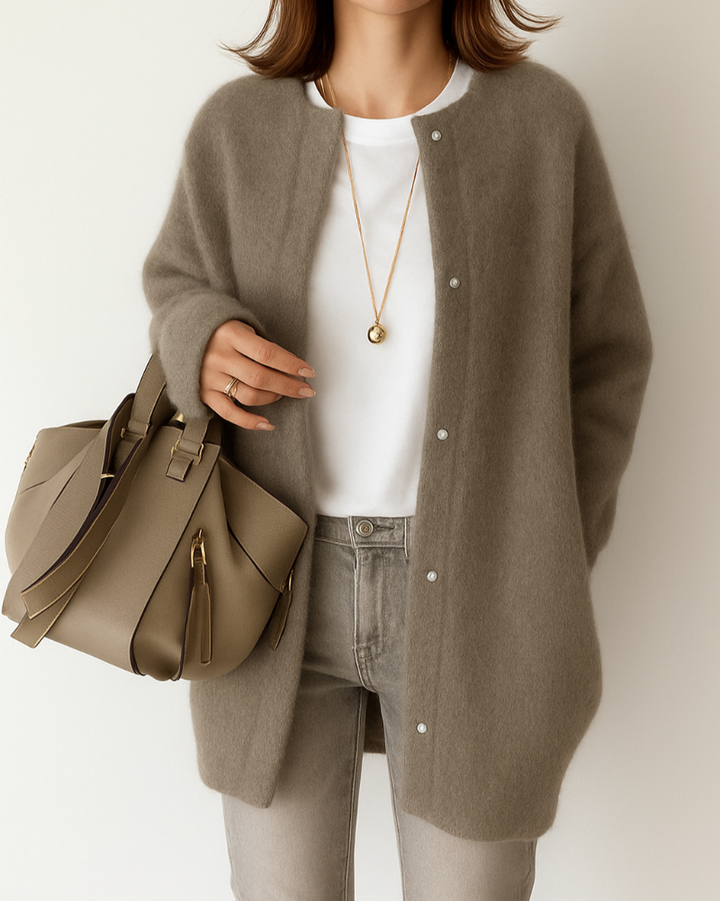 Nikanor | Kofta Dam Knäppning Ribbstickad Relaxed Fit