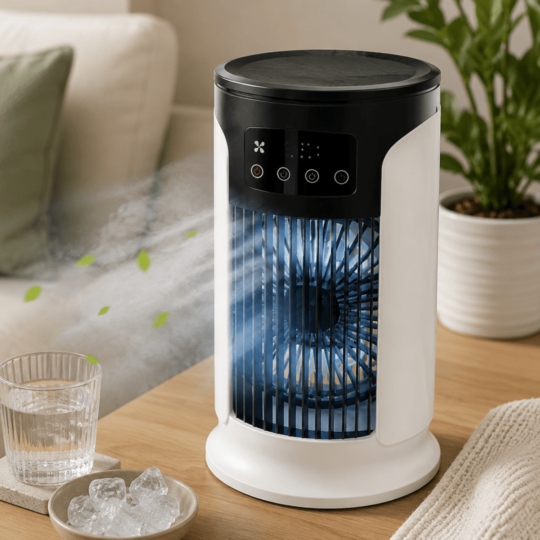 Kompakt 3-i-1 Luftkylare Med 6 Hastigheter Och LED-Nattljus