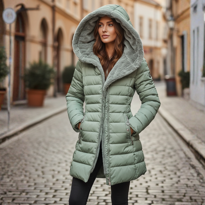 Jorunn | Pufferjacka Dam Quiltad Isolerad Med Huva