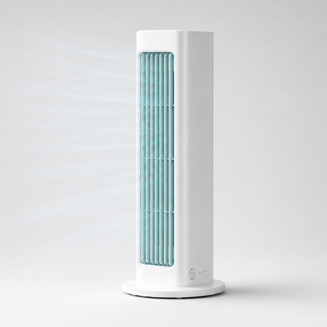 Kompakt Tornfläkt Med Oscillation Tyst Drift Och Platsbesparande Design