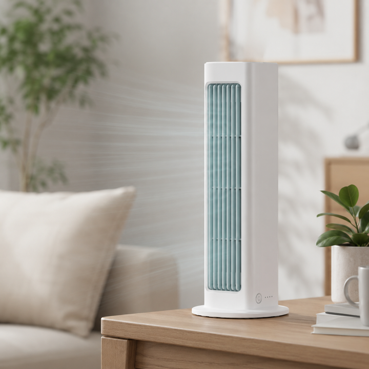 Kompakt Tornfläkt Med Oscillation Tyst Drift Och Platsbesparande Design