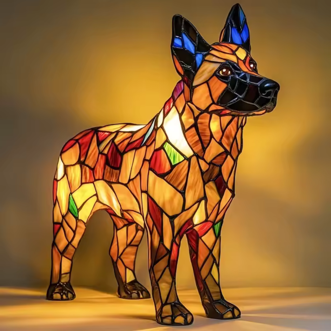 Dekorativ Hundlampa Med Varmvitt LED-Ljus Och Handgjord Design