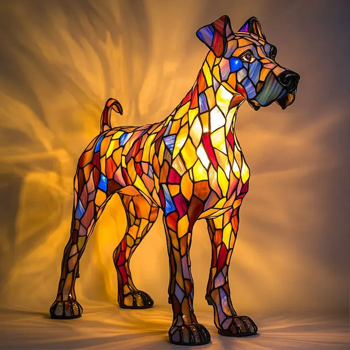 Dekorativ Hundlampa Med Varmvitt LED-Ljus Och Handgjord Design