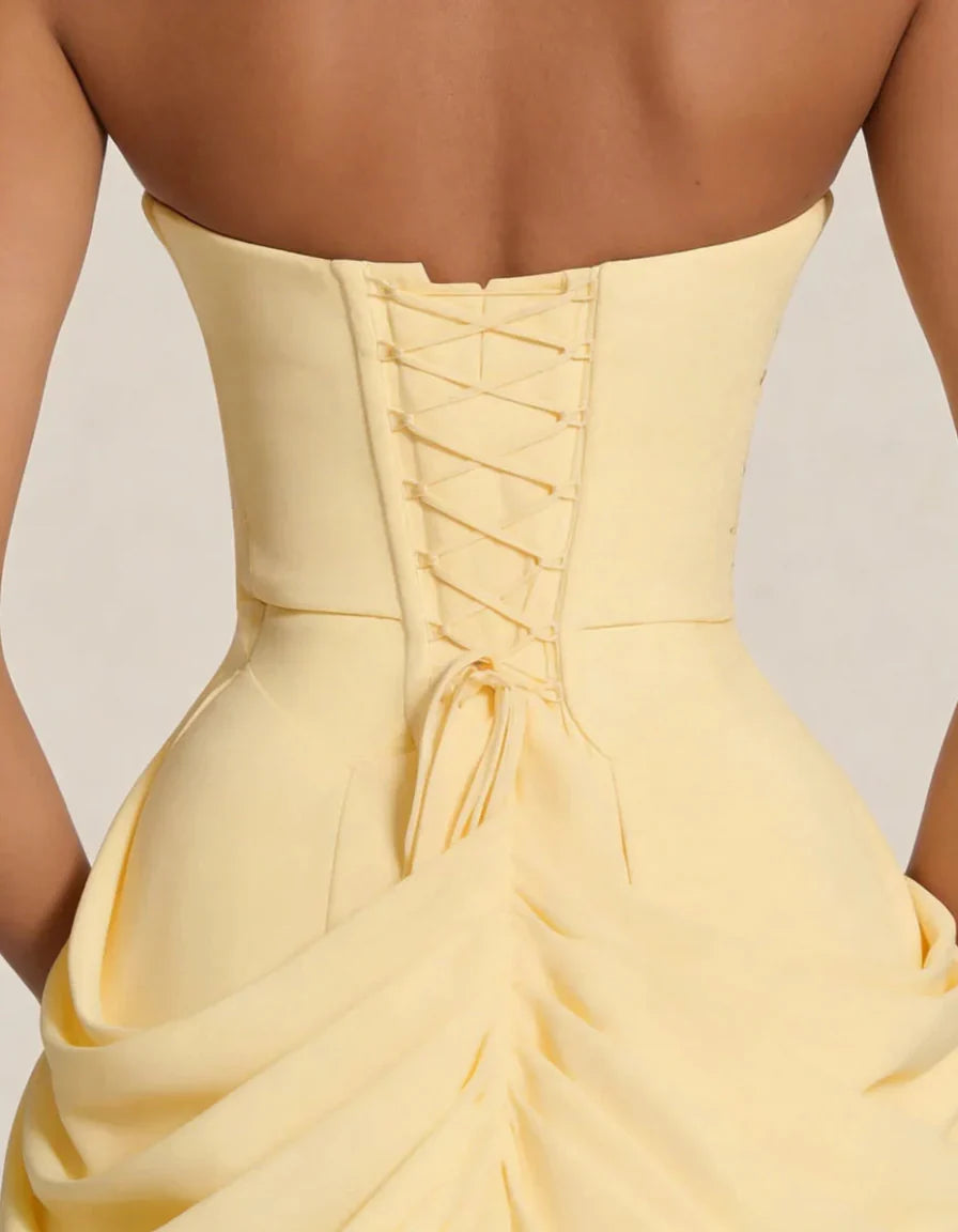 Liv | Maxiklänning Fest Strapless Draperad