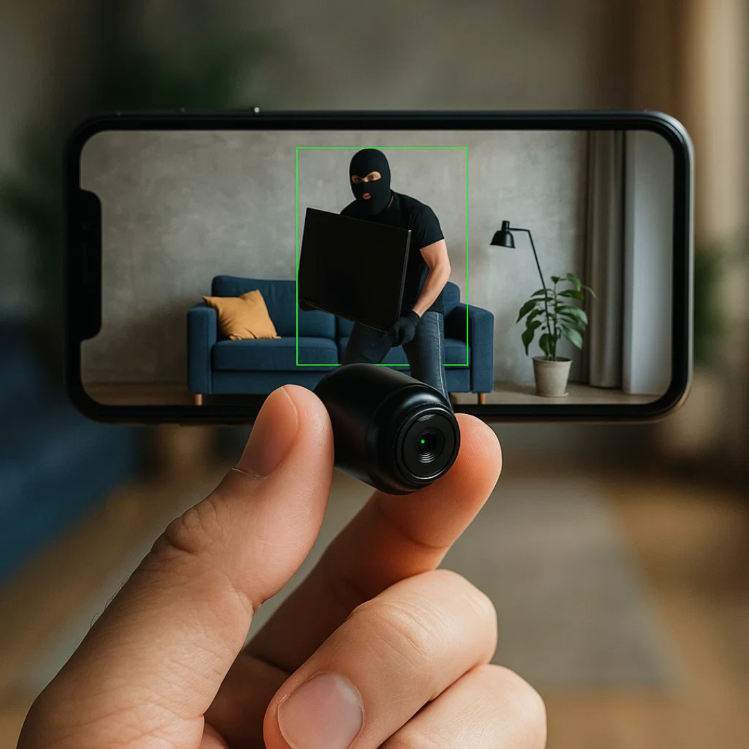 Kompakt WiFi-Övervakningskamera Med Full HD, Mörkerseende Och Rörelsedetektering