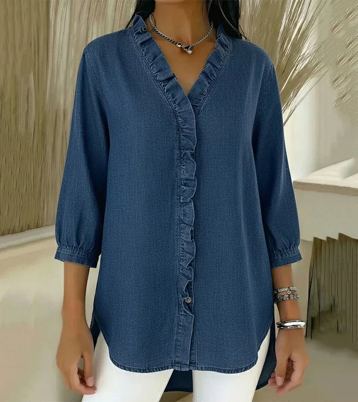 Sylvia | Blus Volang V-Ringad