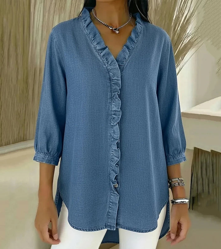 Sylvia | Blus Volang V-Ringad