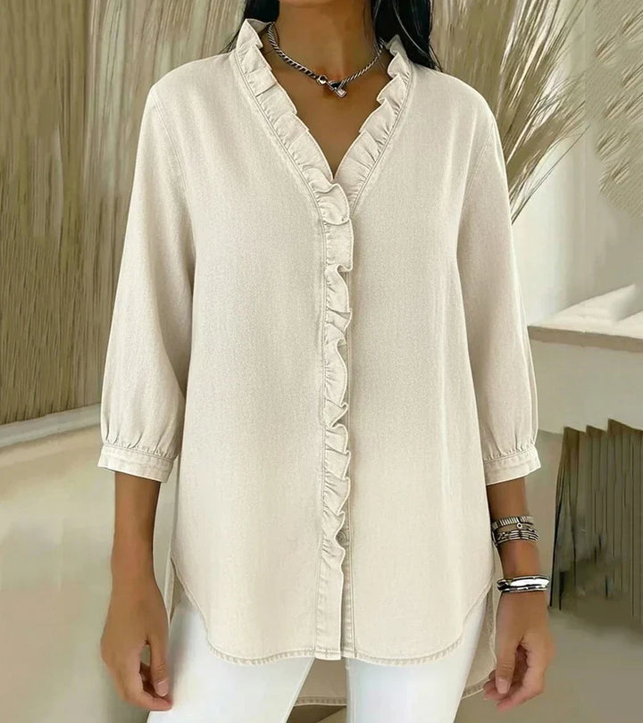 Sylvia | Blus Volang V-Ringad